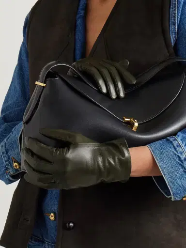 Agnelle Kate Crinkled-leather Gloves | Thumbnail 2 Agnelle Kate Crinkled-leather Gloves | Thumbnail 2