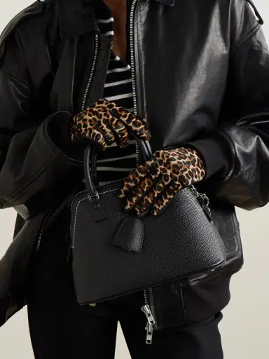 Agnelle Susan Leather And Leopard-print Calf Hair Gloves | Thumbnail 2 Agnelle Susan Leather And Leopard-print Calf Hair Gloves | Thumbnail 2