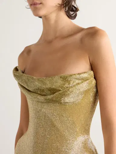 Wiederhoeft Beaded Strapless Chiffon Midi Dress | Thumbnail 5 Wiederhoeft Beaded Strapless Chiffon Midi Dress | Thumbnail 5