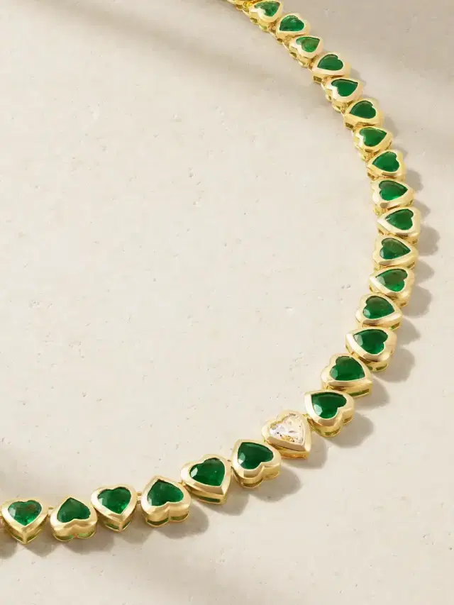 18-karat Gold, Emerald And Diamond Necklace