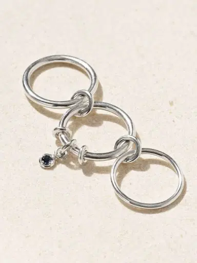 Spinelli Kilcollin Piera Set Of Three Sterling Silver Sapphire Rings | Thumbnail 3