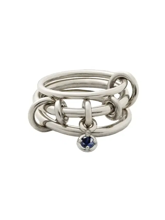 Spinelli Kilcollin Piera Set Of Three Sterling Silver Sapphire Rings