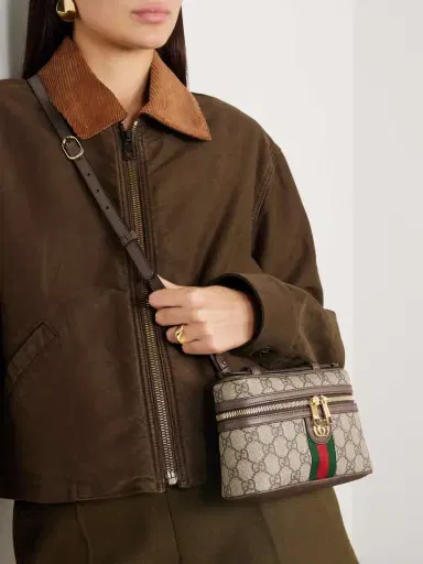 Gucci Ophidia Leather-trimmed Coated-canvas Mini Shoulder Bag | Thumbnail 2 Gucci Ophidia Leather-trimmed Coated-canvas Mini Shoulder Bag | Thumbnail 2