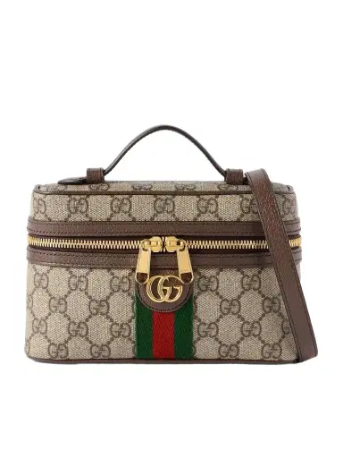 Gucci Ophidia Leather-trimmed Coated-canvas Mini Shoulder Bag | Thumbnail 1 Gucci Ophidia Leather-trimmed Coated-canvas Mini Shoulder Bag | Thumbnail 1