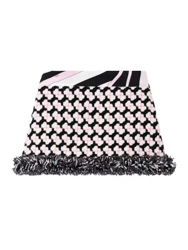 PUCCI Printed Fringed Crepe-trimmed Wool-blend Tweed Mini Skirt | Thumbnail 1