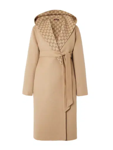 Gucci Reversible Hooded Belted Wool And Silk-blend Jacquard Coat | Thumbnail 1 Gucci Reversible Hooded Belted Wool And Silk-blend Jacquard Coat | Thumbnail 1