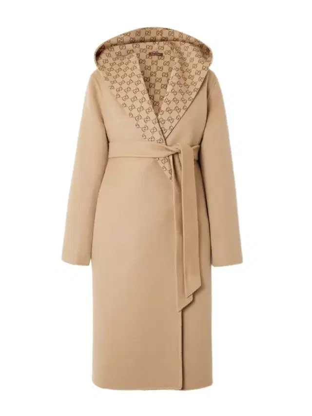 Reversible Hooded Belted Wool And Silk-blend Jacquard Coat
