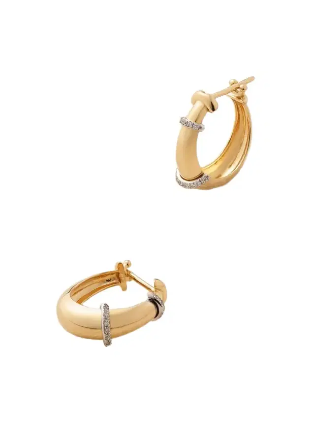 L’Atelier Nawbar The Buoy 18-karat Yellow And Rhodium-plated White Gold Diamond Hoop Earrings