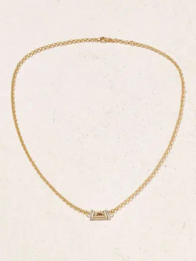 L’Atelier Nawbar Warrior Dawn 18-karat Yellow And Rhodium-plated White Gold, Garnet And Diamond Necklace | Thumbnail 4
