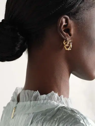 L’Atelier Nawbar Buoy 18-karat Yellow And Rhodium-plated White Gold Diamond Hoop Earrings | Thumbnail 4 L’Atelier Nawbar Buoy 18-karat Yellow And Rhodium-plated White Gold Diamond Hoop Earrings | Thumbnail 4