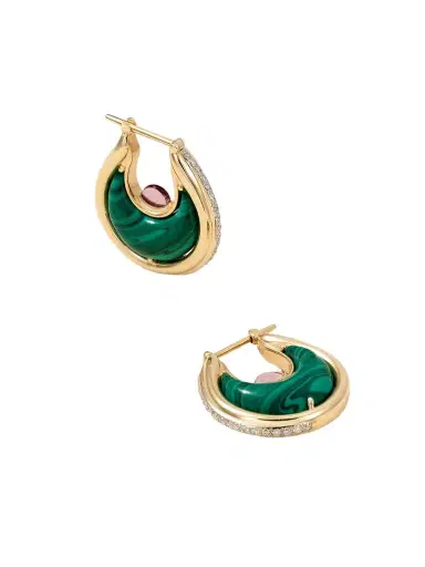 L’Atelier Nawbar Diana Big 18-karat Gold Multi-stone Earrings | Thumbnail 1