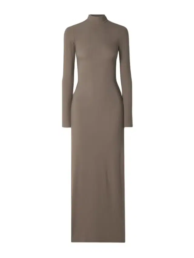 Soft Lounge Ribbed Mock Neck Long Stretch-modal Dress - Amethyst
