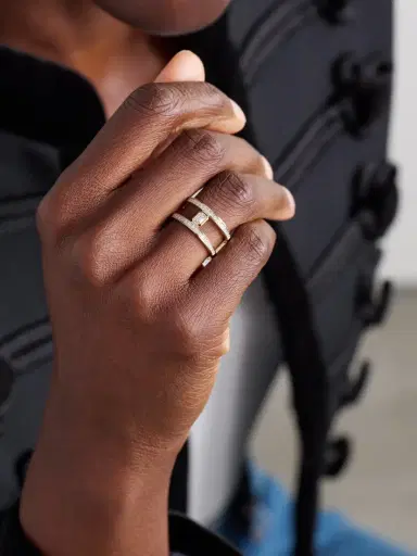 Mateo Le Double Barre 14-karat Gold Diamond Ring | Thumbnail 2