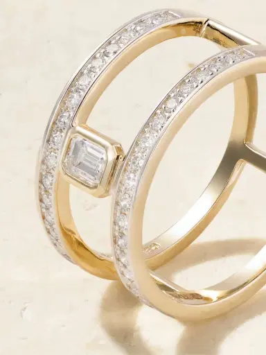 Mateo Le Double Barre 14-karat Gold Diamond Ring | Thumbnail 4