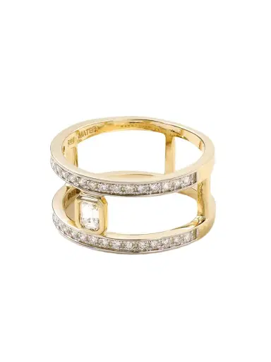 Mateo Le Double Barre 14-karat Gold Diamond Ring | Thumbnail 1