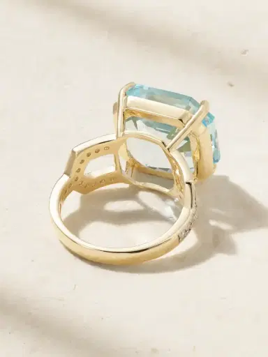 Mateo 14-karat Gold, Topaz And Diamond Ring | Thumbnail 3