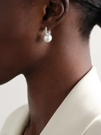 Mikimoto 18-karat White Gold, Pearl And Diamond Earrings | Thumbnail 2 Mikimoto 18-karat White Gold, Pearl And Diamond Earrings | Thumbnail 2