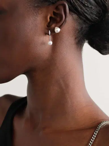 Mikimoto Morning Dew 18-karat White Gold, Pearl And Diamond Earrings | Thumbnail 4