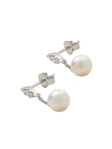 Mikimoto Morning Dew 18-karat White Gold, Pearl And Diamond Earrings | Thumbnail 1