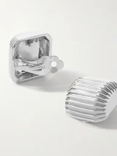 Martha Calvo Elle Rhodium-plated Clip Earrings | Thumbnail 3