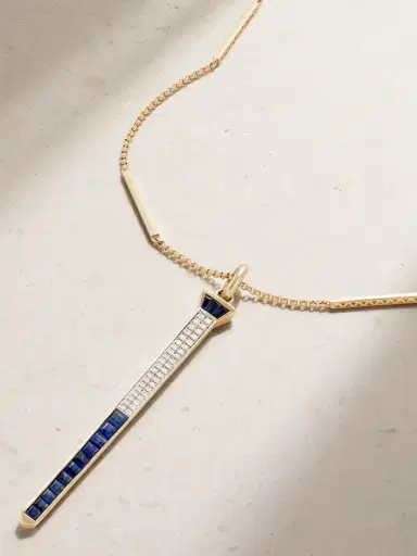 Lucy Delius The Lucky One 14-karat Gold, Sapphire And Diamond Necklace | Thumbnail 4 Lucy Delius The Lucky One 14-karat Gold, Sapphire And Diamond Necklace | Thumbnail 4