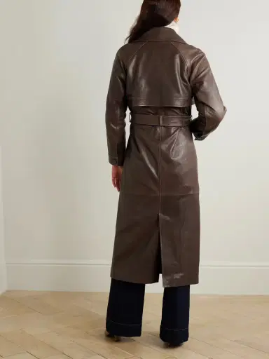 Nour Hammour Valetta Double-breasted Belted Leather Trench Coat | Thumbnail 3 Nour Hammour Valetta Double-breasted Belted Leather Trench Coat | Thumbnail 3
