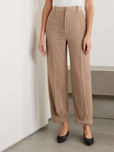 Loro Piana Cropped Cotton And Cashmere-blend Corduroy Tapered Pants | Thumbnail 3