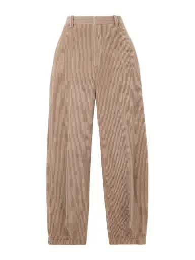 Loro Piana Cropped Cotton And Cashmere-blend Corduroy Tapered Pants | Thumbnail 1