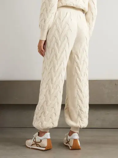 Loro Piana Cable-knit Cashmere Tapered Track Pants | Thumbnail 4 Loro Piana Cable-knit Cashmere Tapered Track Pants | Thumbnail 4