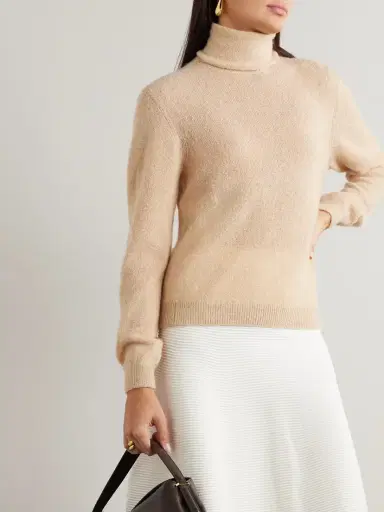 Loro Piana Cashmere And Silk-blend Bouclé Turtleneck Sweater | Thumbnail 3