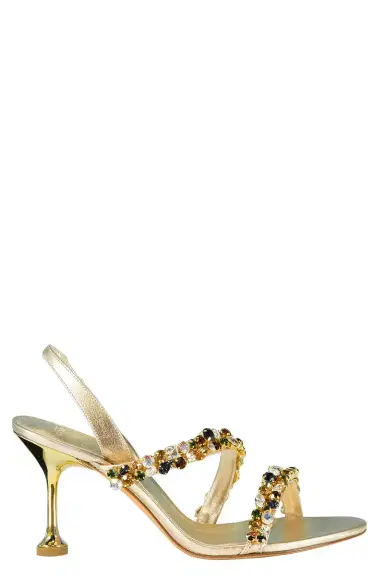 Alexandre Birman Metallic Crystal Slingback Sandal | Thumbnail 1