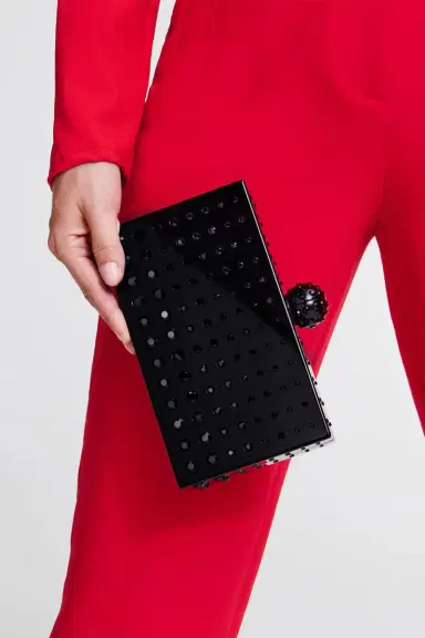 Aquazzura Tequila Clutch - Black Silver | Thumbnail 2