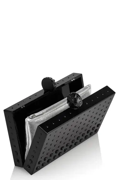 Aquazzura Tequila Clutch - Black Silver | Thumbnail 4