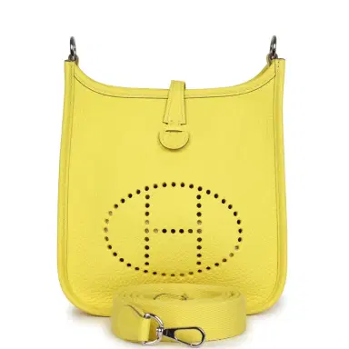 HERMÈS Hermes Evelyne TPM Lime Clemence Palladium Hardware | Thumbnail 1 HERMÈS Hermes Evelyne TPM Lime Clemence Palladium Hardware | Thumbnail 1