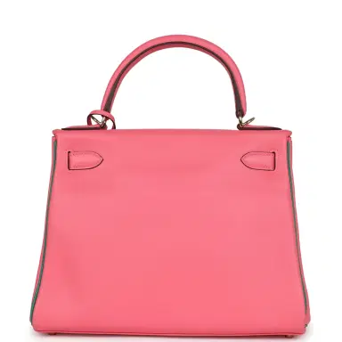 HERMÈS Hermes Special Order (HSS) Kelly Retourne 28 Rose Azalee and Vert Vertigo Swift Gold Hardware | Thumbnail 4 HERMÈS Hermes Special Order (HSS) Kelly Retourne 28 Rose Azalee and Vert Vertigo Swift Gold Hardware | Thumbnail 4