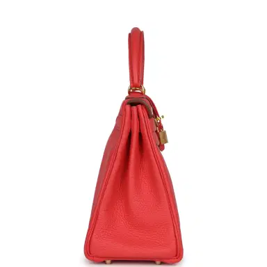 HERMÈS Pre-owned Hermes Kelly Retourne 28 Rose Jaipur Clemence Gold Hardware | Thumbnail 3 HERMÈS Pre-owned Hermes Kelly Retourne 28 Rose Jaipur Clemence Gold Hardware | Thumbnail 3