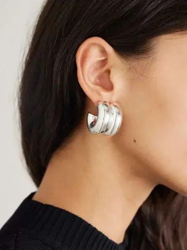 Uncommon Matters Billow Silver Hoop Earrings | Thumbnail 2 Uncommon Matters Billow Silver Hoop Earrings | Thumbnail 2