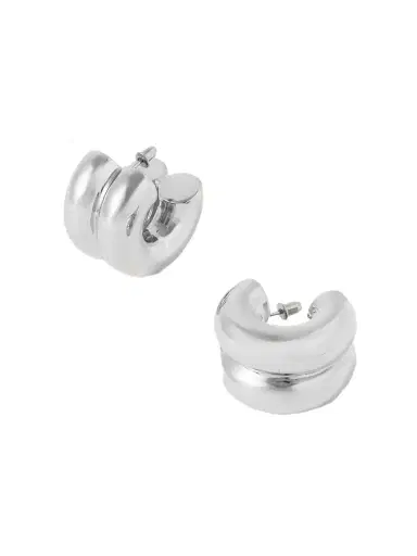 Uncommon Matters Billow Silver Hoop Earrings | Thumbnail 1 Uncommon Matters Billow Silver Hoop Earrings | Thumbnail 1