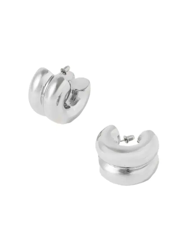 Billow Silver Hoop Earrings