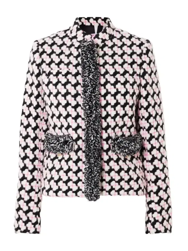 Fringed Wool-blend Tweed Jacket