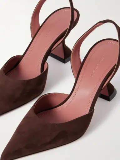 Amina Muaddi Holli Suede Slingback Pumps | Thumbnail 4 Amina Muaddi Holli Suede Slingback Pumps | Thumbnail 4