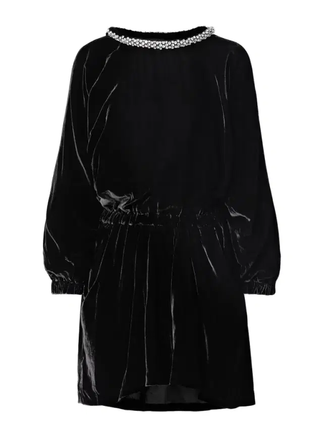 Beniga Crystal-embellished Velvet Mini Dress