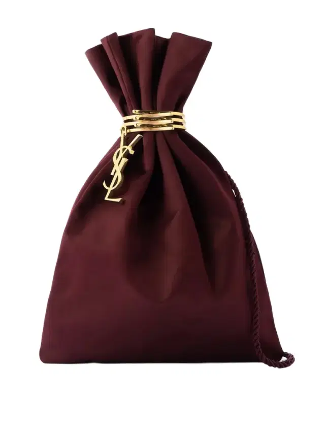 Embellished Satin Bucket Bag