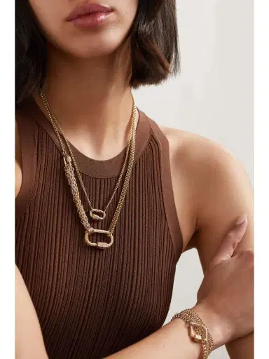 Marla Aaron Chubby Baby Lock 14-karat Gold Necklace | Thumbnail 2