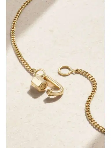 Marla Aaron Chubby Baby Lock 14-karat Gold Necklace | Thumbnail 3