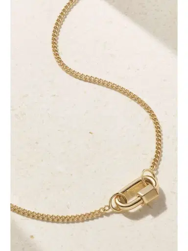 Marla Aaron Chubby Baby Lock 14-karat Gold Necklace | Thumbnail 4