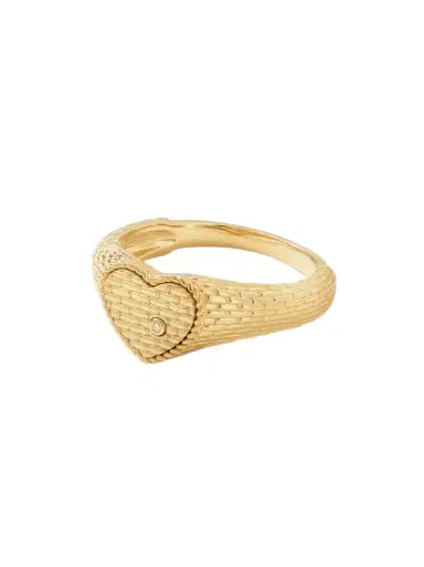 Yvonne Léon Baby Chevalière Coeur 9-karat Gold Diamond Signet Ring | Thumbnail 1 Yvonne Léon Baby Chevalière Coeur 9-karat Gold Diamond Signet Ring | Thumbnail 1