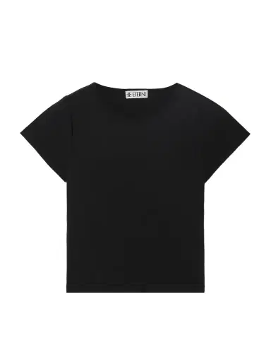 ÉTERNE Short Sleeve Baby Tee Cropped Cotton And Modal-blend Jersey T-shirt | Thumbnail 1 ÉTERNE Short Sleeve Baby Tee Cropped Cotton And Modal-blend Jersey T-shirt | Thumbnail 1