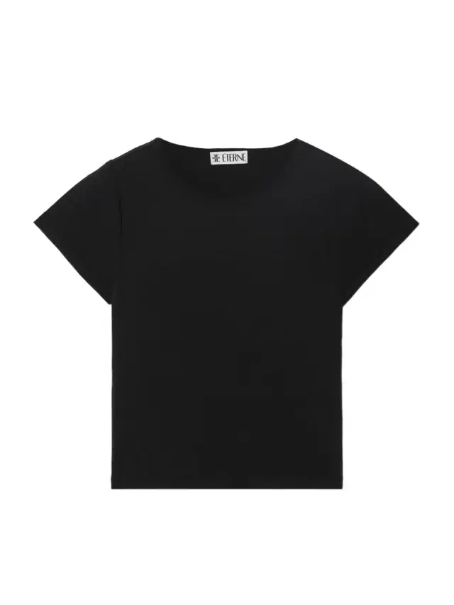 Short Sleeve Baby Tee Cropped Cotton And Modal-blend Jersey T-shirt