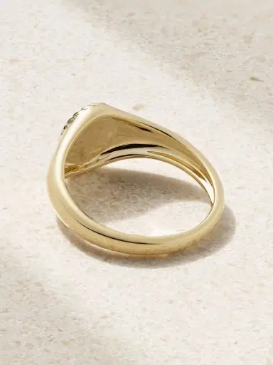 Yvonne Léon Baby Chevalière 9-karat Gold, Turquoise And Diamond Ring | Thumbnail 3